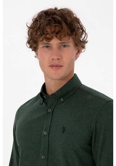 U.s. Polo Assn. Erkek Koyu Yeşil Gömlek Basic 50316721-vr079 Koyu Yesıl
