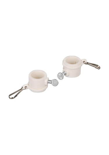 Kosona 2 Adet Beyaz 3.8 Cm Çaplı Bayrak Direği Döner Sabitleyici, Anti-sarmal Pvc Montaj Ringi