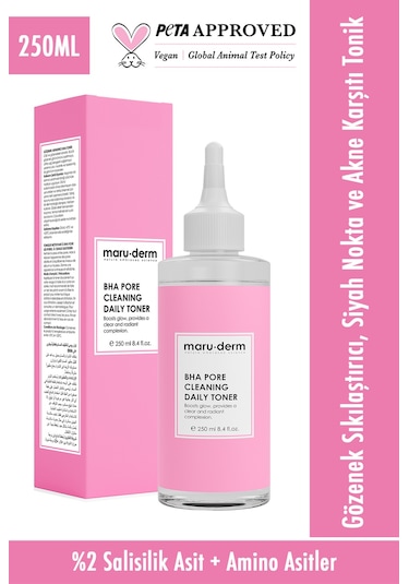 Maruderm BHA Tonik Gözenek Sıkılaştırıcı Siyah Nokta Karşıtı 250 ML