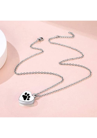 Soulader Köpek Külleri İçin Kalp Şeklinde Kremasyon Kolyesi - Özel Pençe Baskılı Kül Tutucu Kolye Tasması, Sevgi Dolu Bir Hatıra Çok REnkli