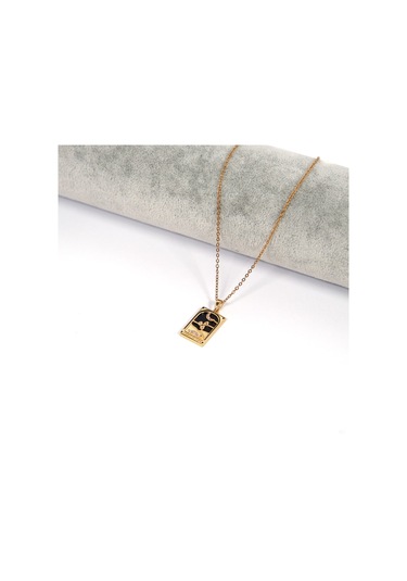 Çelik Kolye Ay Işığında Çiçek Model - K-131 Altın