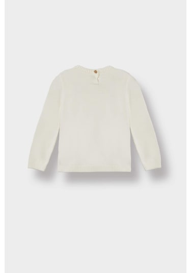 Defacto Kız Bebek Bisiklet Yaka Triko Kazak X8187a225auer100 Ekru