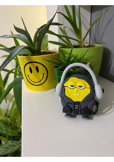 Iphone 3. Nesil Uyumlu Koruyucu Bluetooth Kulaklık Kılıfı Figürlü Sünger Bob Airpods 3. Nesil