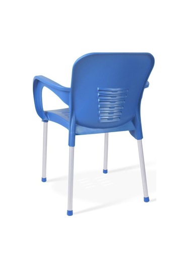 Sadikplastik 4 Adet Metal Ayaklı Eyfel Plastik Sandalye Mavi