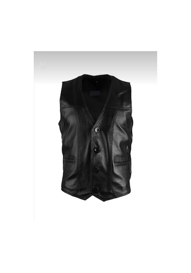 New Zaya Leather Erkek Hakiki Deri Yelek (554252292)