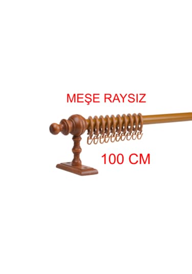 Meşe Raysız Ahşap Rustik Perde Askısı Rustik Borusu