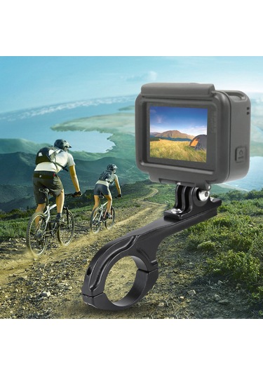 Ximistore9 Alüminyum Gopro Bisiklet Tutucu - Gopro 3/4/5/6/7 Uyumlu, Sabit Montaj, Spor Ve Outdoor Video Çekimi İçin Elini Serbest Bırak Siyah