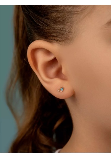 Veronika 925 Ayar Yaldız Kaplama Kalp Küpeler 41507184 Altın