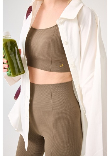 Jerf Holly Petek Desenli Yüksek Bel Tayt Yeşil 001