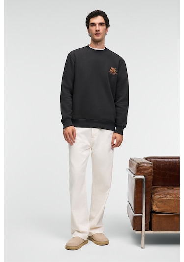 Grimelange IRVING Erkek Yuvarlak Yaka Göğsü Ve Önü Regular Fit Antrasit Sweatshirt Grimelange IRVING Erkek Yuvarlak Yaka Göğsü Ve Önü Regular Fit Antrasit Sweatshirt