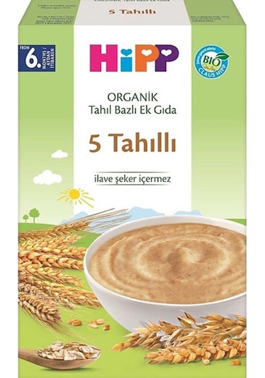 Hipp Organik 5 Tahıllı Tahıl Bazlı 6+ Ay Kaşık Maması 200 G