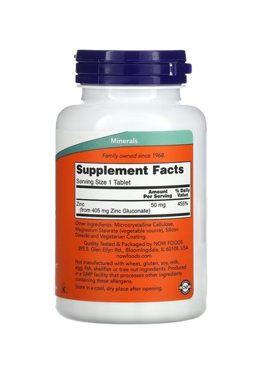 Now Foods: Zinc Çinko Immune Support 50 Mg, 250 Tabs