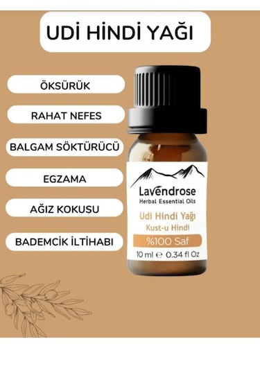 Lavendrose Udi Hindi Yağı 10 Ml %100 Saf Ve Doğal