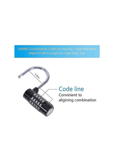 Asma Kilit, Şifreli Kilit, 5 Haneli Kilit, 2 Parçalı Şifreli Kilit, Şifreli Kilit