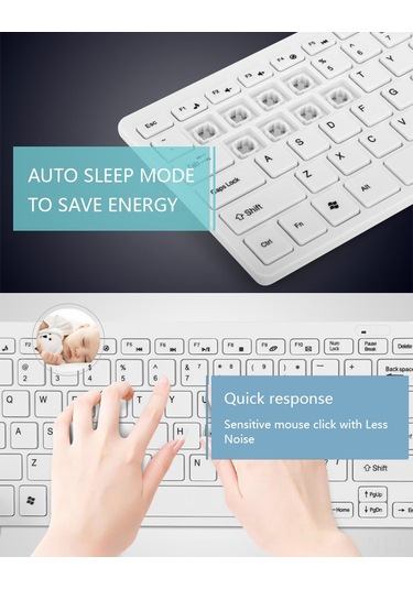 Jeemson Siyah Kablosuz Klavye Mouse Seti - 2.4g Tek Usb Alıcı İle 10m Erişim, Ultra İnce Tasarım, Otomatik Uyku Modu Ve Koruyucu Kapak Pil Dahil Değil Diğer