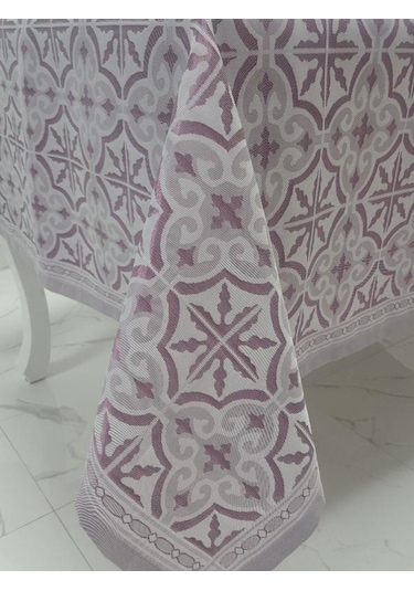 Finezza Sare Lüx Jakar Kumaş Mor Masa Örtüsü Dikdörtgen 160X320