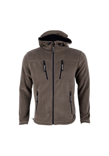 Ghassy Co. Tactical Army Erkek Polar Kapşonlu Ceket Siyah