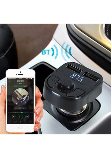 Sones X8 Araba Mp3 Kablosuz Stereo Müzik Çalar Tam Frekans Fm Verici Çift Usb Bağlantı Kablosuz Araç Şarj FM Transmitter 53047263