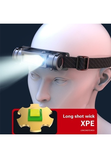 Rongcai Ready Stock Led Far Cob Çalışma Işığı Mıknatıslı Su Geçirmez El Feneri Usb Şarj Edilebilir Açık Kamp Balıkçılık Projektör Ev Far Siyah