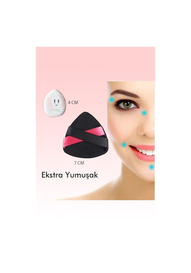 Melien Çift Kurdeleli Kadife Makyaj Süngeri + Mini Puf Meyve Desenli Makyaj Süngeri