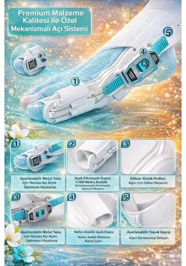 Tekli Ergonomik Ayak Baş Parmak Ateli Halluks Valgus Kemik Düzeltme Aparatı Ortopedik Atel