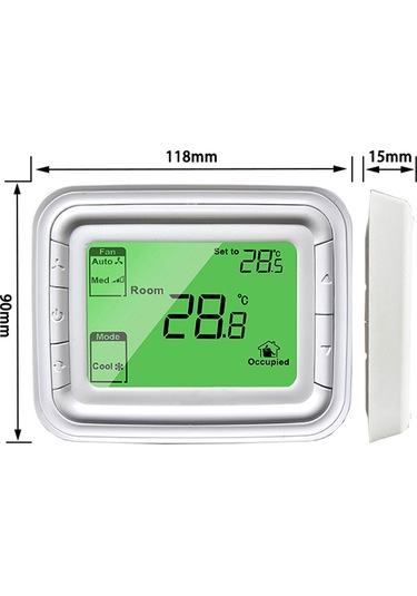 Xindoker T6861h2wb Dijital Lcd Termostat, 9p 2 Borulu Fan Kontrol, Oda Sıcaklığı Regülatörü, Soğutma-ısıtma Modu, Mavi Ekran, Abs Ateş Engelleme Malzeme