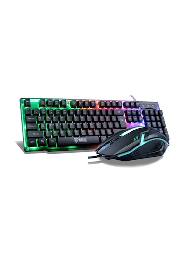 Lennox T302 Kablolu Rainbow Oyuncu Klavye Mouse Set