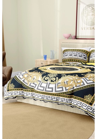 Marka Nevresim Takımı Çift Kişilik Pamuklu Saten Kumaş 6 Parça 3d Dijital Baskı Duvet Cover Set Model No:91 Renkli