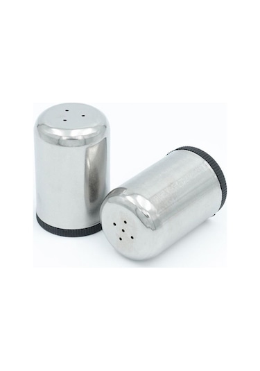 Çelik Büyük Boy 1 Çift Ev Lokanta Restoran İçin Tuzluk Ve Karabiberlik Cin516 Gri