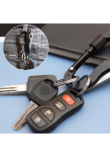 MSO Outdoor Paslanmaz Çelik Karabina Çakı Bıçak Tornavida Siyah