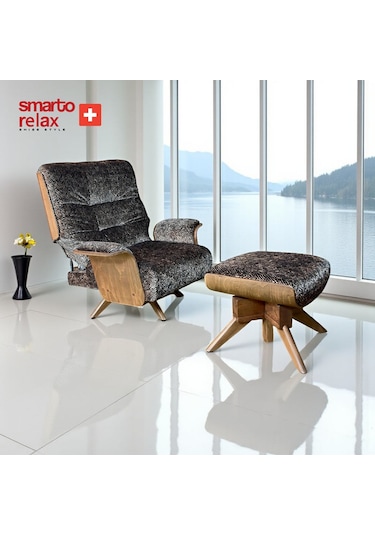 Smarto Relax Tv Koltuğu Genova Nova Ergonomik Döner Mekanizma Kadife/şönil Siyah Siyah