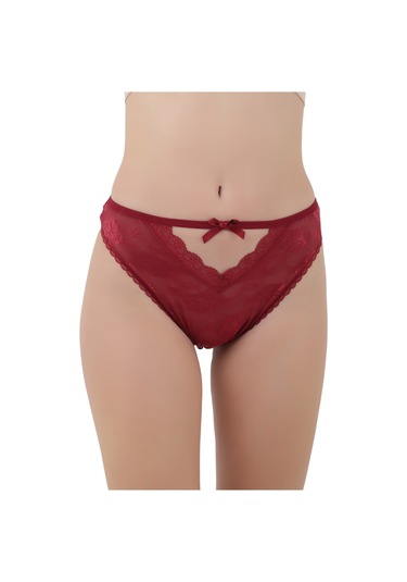 Basic Yumuşak Dokulu Penye Külot Kırmızı Renk Beyaz