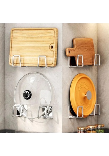 Kangvka Mutfak Çekmecesi Duvarlı Organizatör - 304 Paslanmaz Çelik, 4 Kg Yük Kapasitesi, 2 Adet, Sabit Ve Dayanıklı, Lüx Ayna Gri Gümüş