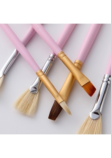 Willowhaven 10 Adet/takım Sanat Fırçası, Domuz Kıl Balık Kuyruğu Guaj, Demir Kutu Pembe Çubuk