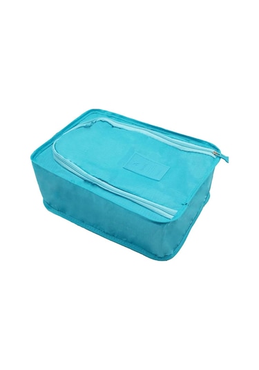 Göl Mavisi Taşınabilir Katlanır Küçük Saklama Çantası Ayakkabı Saklama Çantası Çok Fonksiyonlu Plaj Seyahat Ayakkabı Çantası Göl Mavisi