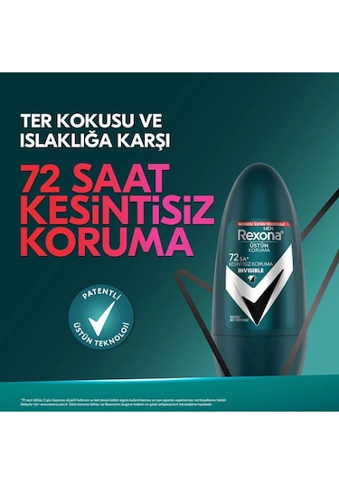 Rexona Invisible 72 Saat Erkek Roll-On Deodorant 50 ML