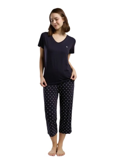Arnetta Kadın Lacivert Kısa Kol Pijama Takım 3225 Lacivert