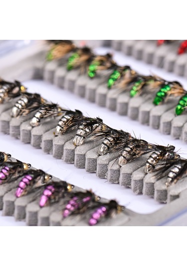 Leo 28254 50 Adet Sinek Balıkçılık Lures Kiti Yapay Yem Bas Alabalık Somon