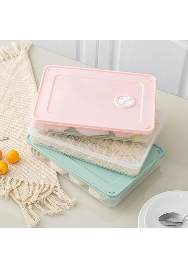 Ulzyvf Çok Katmanlı Şeffaf Buzdolabı Organizatörü - Geniş Kapasiteli Yeşil Saklama Kabı Yeşil