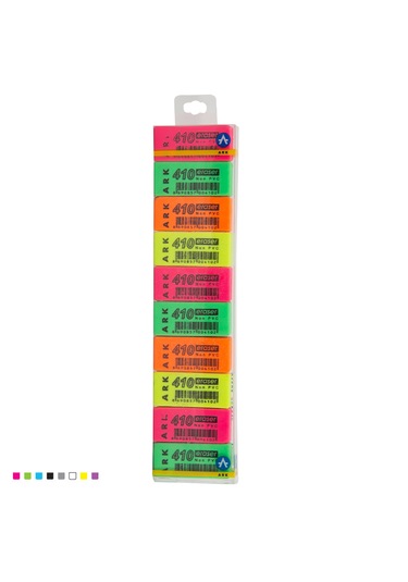 Ark Dikdörtgen Silgi Neon 10 Lu Pet Kutuda