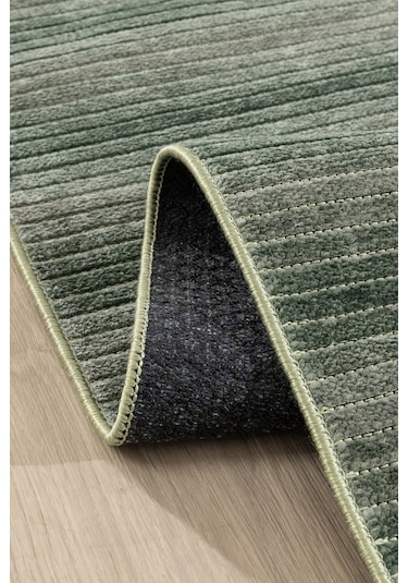 Koza Halı Stripe Yeşil Kilim Kaymaz Taban Salon Oturma Odası Antre Halısı 3 Yeşil