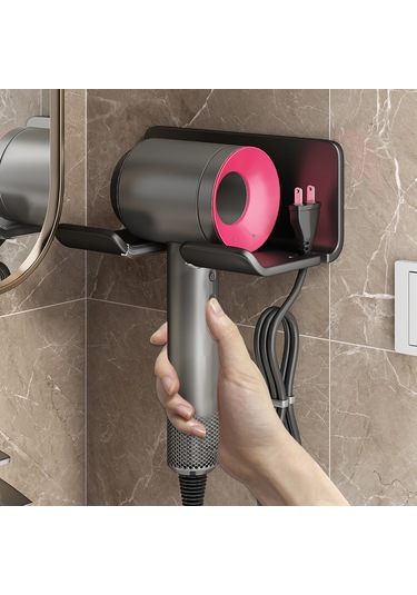 Monyee Banyo Fön Tutucu Duvar Tipi, Delme Yok, Uzay Alüminyum, 120 Mm, Saç Kurutma Makinesi Rafı, Pratik Montaj, Nemli Ortamlara Dayanıklı Günlük Gri Diğer