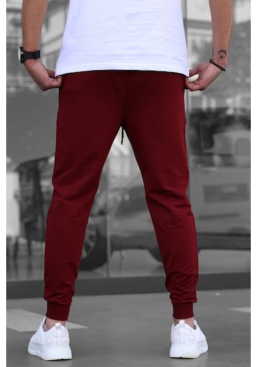 Madmext Bordo Paçası Lastikli Erkek Eşofman 4821 Bordo