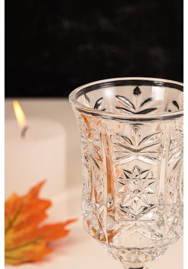 Mest Serin 6 Adet Ayaklı Cam Kahve Yanı Su Bardağı Seti 210 Cc Sade