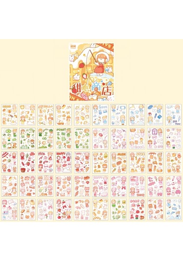 Yoofun 50 Tekrarlanmayan Desenler Dekoratif Kırtasiye Çıkartmalar Renkli Rüya Scrapbooking Dıy Günlüğü Albümü Retro Vaporwave Sopa Turuncu