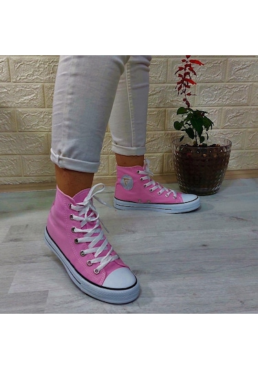 Fiyra 555 Pembe Uzun Unisex Sneaker Keten Spor Ayakkabı 001