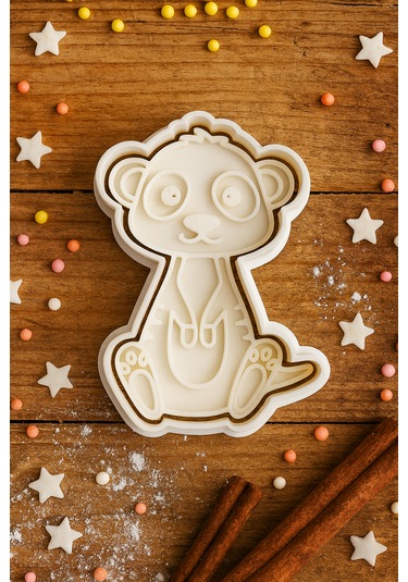 Hayvan Temalı Kurabiye Kalıbı - Sevimli Mirket Şekilli Kurabiye Fondan Hamur Kalıbı Beyaz