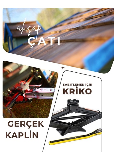 Mandu Ahşap Çocuk Tinyhouse Oyun Evi Çok Renkli