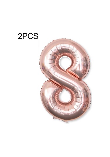 2 Adet 40 İnç Alüminyum Folyo Numarası Balonlar Doğum Günü Düğün Nişan Parti Dekor Çocuk Top Malzemeleri 8-champaign Altın