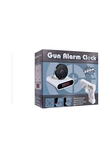 Uzaktan Tabancalı Alarm Saat Lcd Ekran Gun Alarm Clock